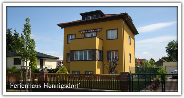 Straßenansicht vom Ferienhaus Hennigsdorf